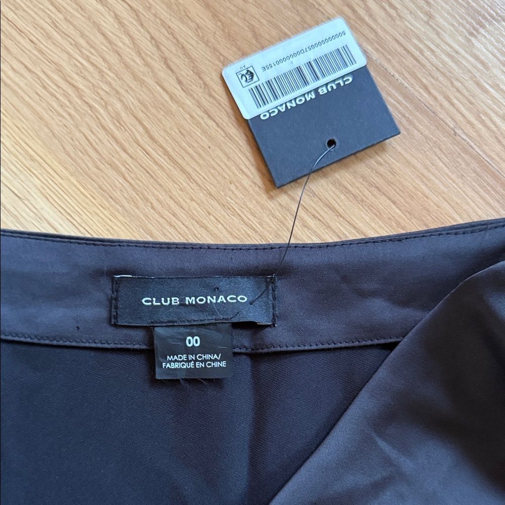 NWT Club Monaco Black Midi Slip Skirt Trycia Satin Size 00 - Picture 2 of 5